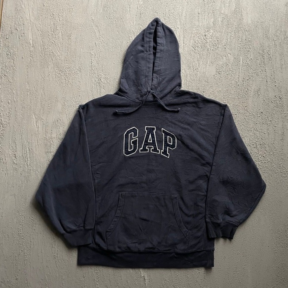 Vintage GAP Hoodie Mens Large Navy Blue 90s GAP